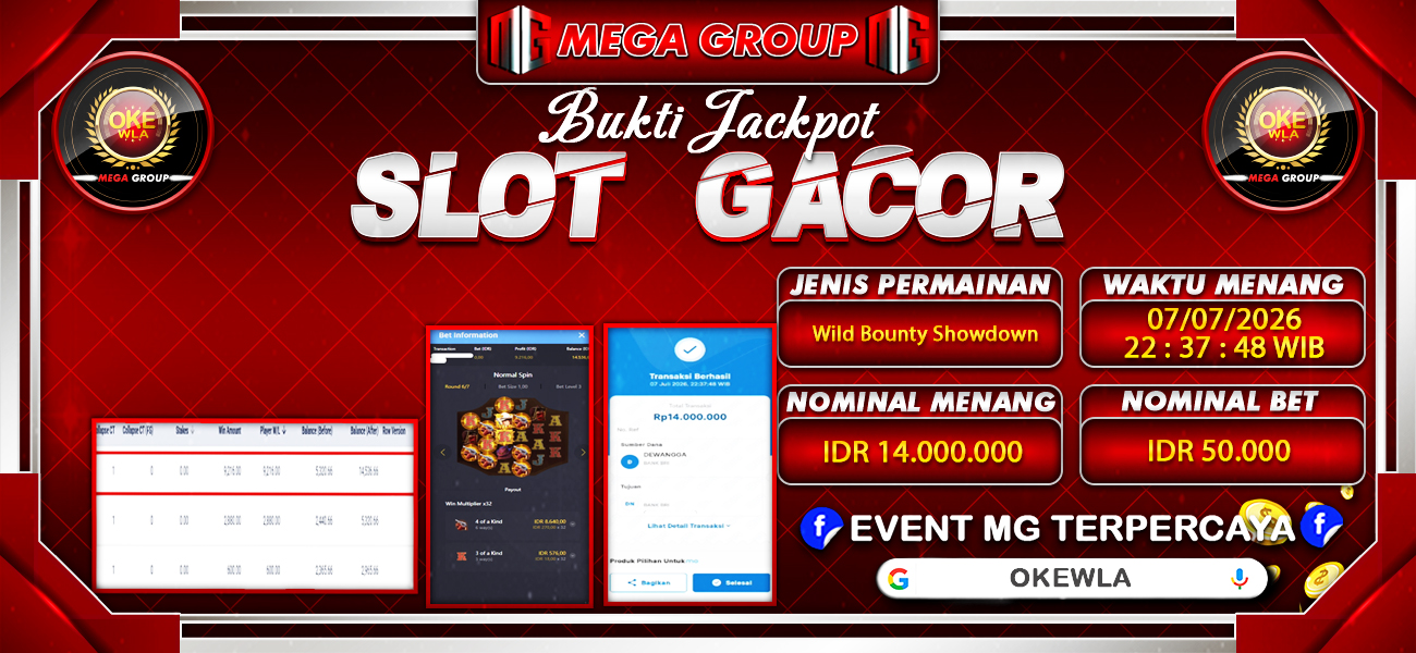 Bukti JP situs Okewla hari Selasa, 07 Juli 2026