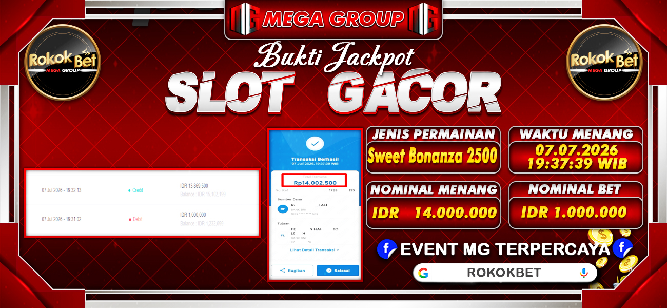 Bukti JP situs Rokokbet hari Selasa, 07 Juli 2026