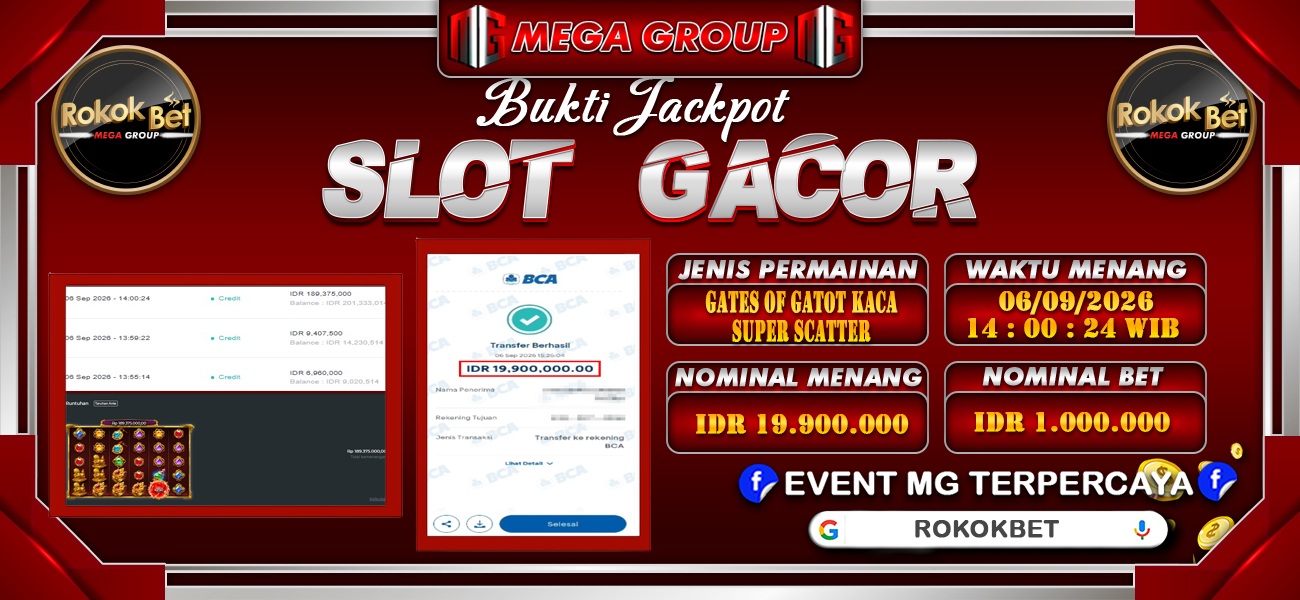 Bukti JP situs Rokokbet hari Selasa, 08 September 2026
